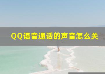 QQ语音通话的声音怎么关