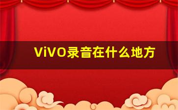 ViVO录音在什么地方