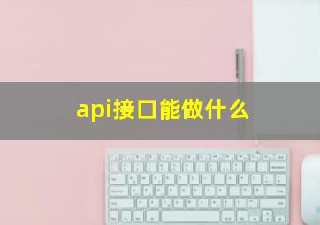 api接口能做什么