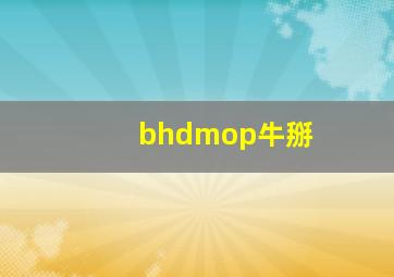 bhdmop牛掰