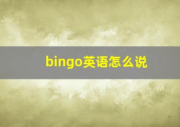 bingo英语怎么说