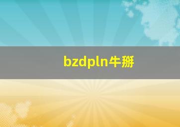 bzdpln牛掰