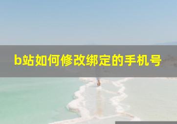 b站如何修改绑定的手机号