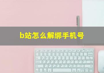 b站怎么解绑手机号