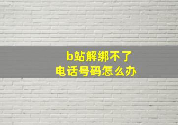 b站解绑不了电话号码怎么办