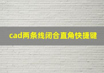 cad两条线闭合直角快捷键