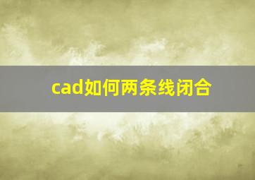 cad如何两条线闭合