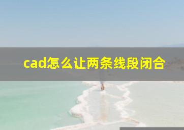 cad怎么让两条线段闭合