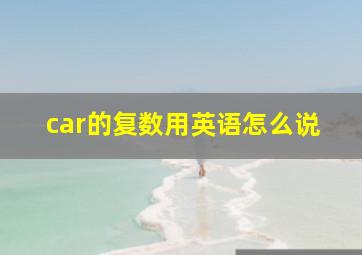 car的复数用英语怎么说