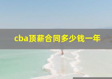 cba顶薪合同多少钱一年