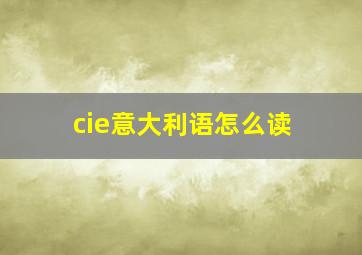 cie意大利语怎么读