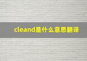 cleand是什么意思翻译