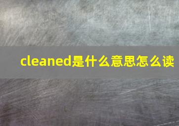 cleaned是什么意思怎么读