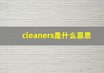 cleaners是什么意思