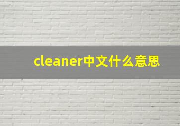 cleaner中文什么意思