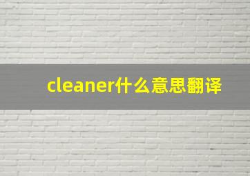 cleaner什么意思翻译