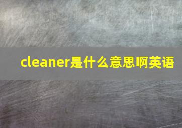 cleaner是什么意思啊英语