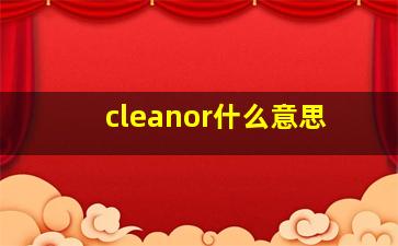 cleanor什么意思