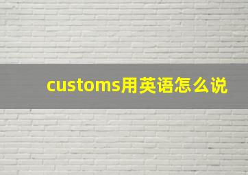 customs用英语怎么说