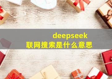 deepseek联网搜索是什么意思