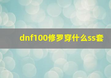 dnf100修罗穿什么ss套