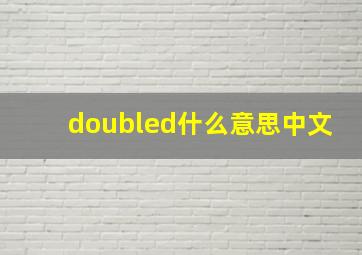 doubled什么意思中文