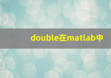 double在matlab中