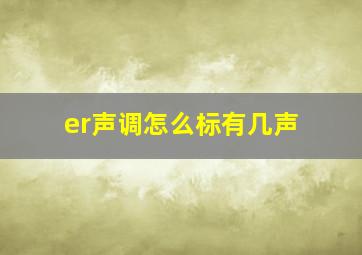 er声调怎么标有几声