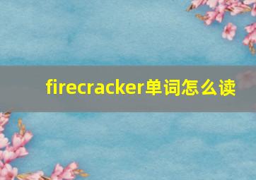 firecracker单词怎么读