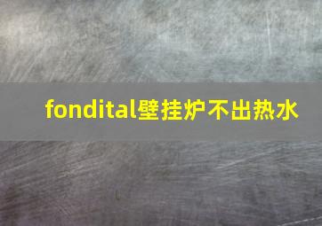 fondital壁挂炉不出热水