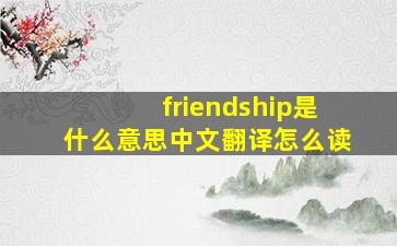 friendship是什么意思中文翻译怎么读