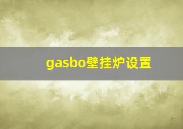 gasbo壁挂炉设置