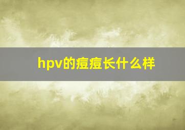 hpv的痘痘长什么样