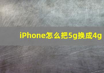 iPhone怎么把5g换成4g