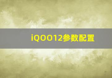 iQOO12参数配置