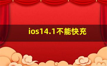 ios14.1不能快充