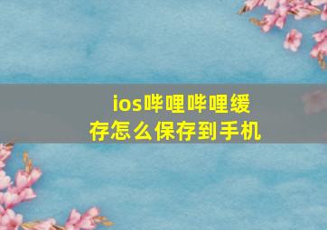 ios哔哩哔哩缓存怎么保存到手机