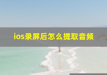 ios录屏后怎么提取音频