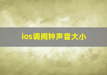 ios调闹钟声音大小