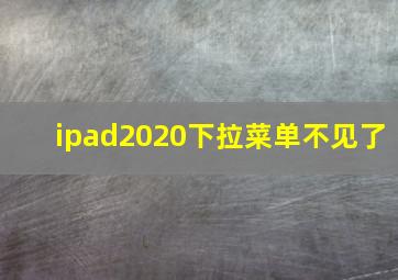 ipad2020下拉菜单不见了