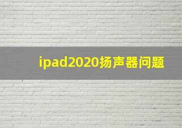 ipad2020扬声器问题