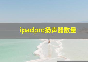 ipadpro扬声器数量