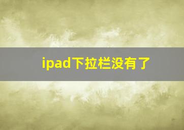 ipad下拉栏没有了