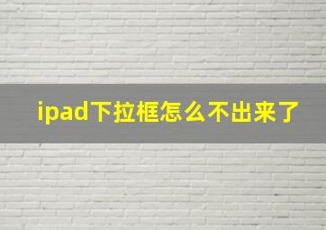 ipad下拉框怎么不出来了