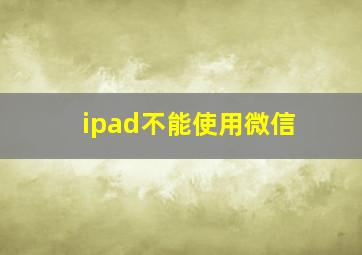 ipad不能使用微信