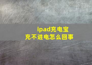 ipad充电宝充不进电怎么回事