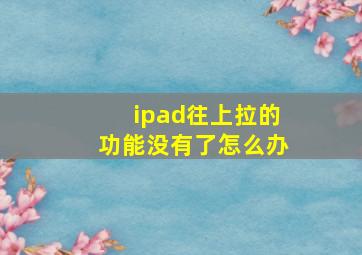 ipad往上拉的功能没有了怎么办