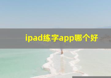 ipad练字app哪个好