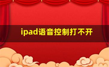 ipad语音控制打不开