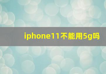 iphone11不能用5g吗